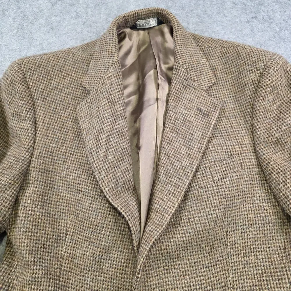 Vintage Polo Ralph Lauren Blazer‎ Sport Coat Mens 41 Brown Tweed Check USA 80s